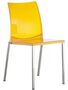 Pedrali Kuadra 1271 Stuhl-GT-Polycarbonat transparent gelb-CR-Stahl verchromt