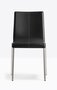 Pedrali Kuadra 1291 Stuhl-F05-Kernleder Schwarz,CR-Stahl verchromt
