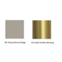 Pedrali L001ST/BA Stehleuchte-BE-Polycarbonat Beige / OA-Stahl Antike Messing