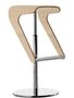 Pedrali Woody 495 Barhocker-RS-Schale Eiche gebleicht,ST-Stahl Satiniert