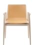 Pedrali Malmö Armlehnenstuhl mit Echtlederbezug-FR-Eschenholz gebleichtes / F03-Kernleder beige