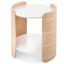 Pedrali Parenthesis Couchtisch-Ø42.5 cm, H:45 cm-RS-Eichenholz Eiche-CFP_BI-Kompaktplatte Weiss