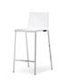 Pedrali Kuadra 1102 Barhocker-BI-Tecnopolymer Weiss-CR-Stahl Verchromt