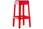 Pedrali Rubik 580 Barhocker-RT-TR-Polycarbonat Rot Transparent