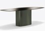 Pedrali Aero TAE Tisch-L 220 x T 106 cm-NERO Schwarz Stahl-FUM Grau Glasplatte