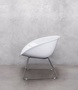 Pedrali Gliss 340 Lounge Kufenstuhl-BI-Tecnopolymer Weiss-CR-Stahl Verchromt