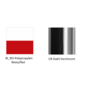 Pedrali Tweet 897 Kufenstuhl-BI_RO-Polypropylen Weiss/Rot-CR-Stahl Verchromt