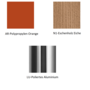 Pedrali Babila 2757 Barhocker-N1-Eschenholz Eiche-AR-Polypropylen Orange-LU-Poliertes Aluminium