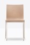 Pedrali Kuadra XL 2411 Stuhl-RS-Eichenholz Eiche natur-CR-Stahl Verchromt