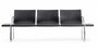 Pedrali Plural Bänke-3-Sitzer-NE-Polypropylen Schwarz-CR-Aluminium Verchromt