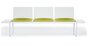 Pedrali Plural Bänke-3-Sitzer-BI-Polypropylen Weiß-CR-Aluminium Verchromt