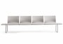 Pedrali Plural Bänke-4-Sitzer-BE-Polypropylen Beige-CR-Aluminium Verchromt