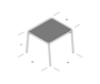 Objekte Unserer Tage Ivy Outdoor Set - (Tisch Small, 2 x Dining Chair) - Dimension