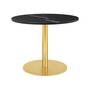 GUBI 1.0 Lounge Table Round Diameter 80 - Black Marquina Marble - Brass Base