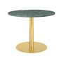 GUBI 1.0 Lounge Table Round Diameter 80 - Green Guatemala Marble - Brass Base