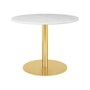 GUBI 1.0 Lounge Table Round Diameter 80 - Marble White Top - Brass Base
