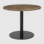 GUBI 1.0 Lounge Table Round Diameter 80 - Marble Brown Top - Black Base