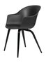 Gubi Bat Dining Chair UnUpholstered Wood base - Black shell