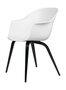 Gubi Bat Dining Chair UnUpholstered Wood base - Pure White shell