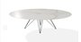 Joli Wire Tisch Oval-Anthrazit-250 x 128 cm-Calacatta Naturale