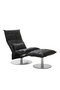 Woodnotes K Chair Swivel Narrow-black-leather