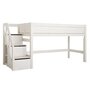 LifeTime Halbhohes Bett mit Treppe White wash