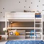 Lifetime Mittel-Hochbett Mit Gerader Leiter - Whitewash