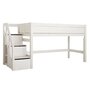 Lifetime Semi-High Bed With Stepladder - Hochbett Mit Treppe Whitewash