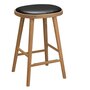 Hans K Colibri Barstool 63cm Oak Oiled Bonded Leather Black Emb