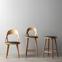 Hans K Colibri Barstool 63cm Oak Oiled Bonded Leather Black Emb
