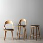 Hans K Colibri Barstool 63cm Oak Oiled Bonded Leather Black Emb