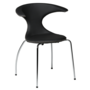 Dan-Form FLAIR chair Black leather with chrome legs 