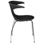 Dan-Form FLAIR chair Black leather with chrome legs 