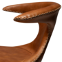 Dan-Form FLAIR counter stool Light brown leather with round black legs