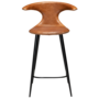 Dan-Form FLAIR counter stool Light brown leather with round black legs