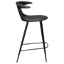 Dan-Form FLAIR counter stool Black leather with round black legs