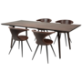 Dan-Form CU Table Copper table top rectangular with reclaimed elm legs