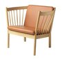 FDB Mobler J146 Sessel-Eiche, Natur, Lackiert - Leder, Cognac