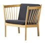 FDB Mobler J146 Sessel-Eiche, Natur, Lackiert - Wolle, Dunkelgrau (04013)