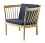 FDB Mobler J146 Sessel-Eiche, Natur, Lackiert - Wolle, Dunkelblau (4125)