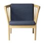 FDB Mobler J146 Sessel-Eiche, Natur, Lackiert - Wolle, Dunkelblau (4125)