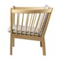 FDB Mobler J146 Sessel-Eiche, Natur, Lackiert - Wolle, Rotkarierte Pferdedecke