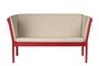 FDB Mobler J148 2-Sitzer Sofa-Eiche, Rubinrot, Gemalt - Wolle, Beige (Upminster)