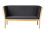 FDB Mobler J148 2-Sitzer Sofa-Eiche, Natur, Lackiert - Wolle, Dunkelgrau (04013)