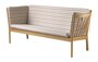 FDB Mobler J149 3-Sitzer Sofa-Eiche, Natur, Lackiert - Wolle, Rotkarierte Pferdedecke