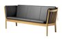 FDB Mobler J149 3-Sitzer Sofa-Eiche, Natur, Lackiert - Leder Semi-anilin, Schwarz