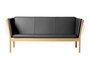 FDB Mobler J149 3-Sitzer Sofa-Eiche, Natur, Lackiert - Leder Semi-anilin, Schwarz