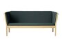 FDB Mobler J149 3-Sitzer Sofa-Eiche, Natur, Lackiert - Wolle, Dunkelgrün (4761)