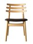 FDB Mobler J48 Esszimmerstuhl-Eiche, Natur, Lackiert - Leder, Dunkelbraun (Sevilla4030)