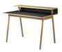 FDB Mobler C68 - Schreibtisch 118 x 68 cm - Eiche Natur lackiert - Linoleoum Nero